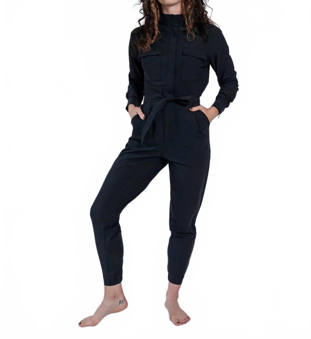 NEW GREYSON CLOTHIERS phoenix zip up jumpsuit in black